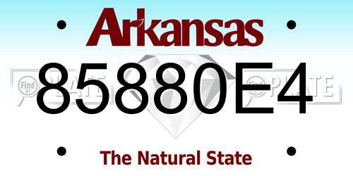 85880E4 Arkansas License Plate