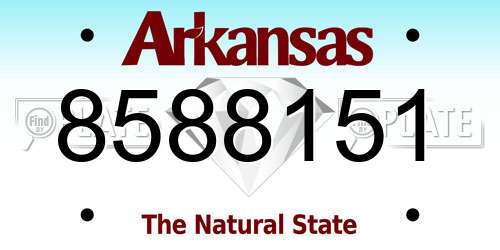 8588151 Arkansas License Plate