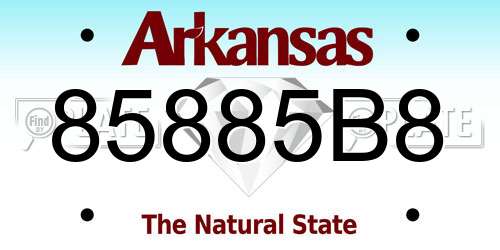 85885B8 Arkansas License Plate