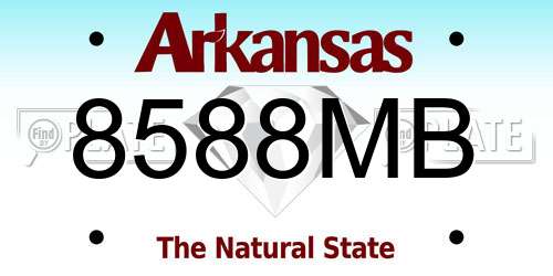8588MB Arkansas License Plate