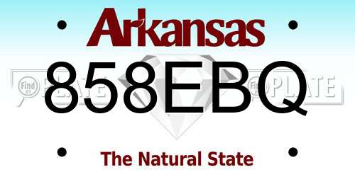 858EBQ Arkansas License Plate