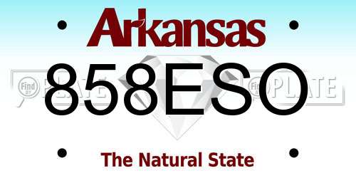 858ESO Arkansas License Plate