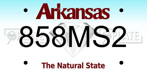 858MS2 Arkansas License Plate