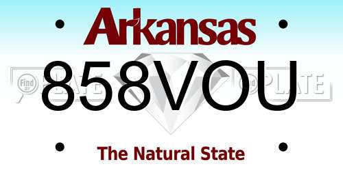 858VOU Arkansas License Plate