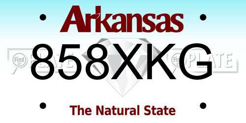 858XKG Arkansas License Plate