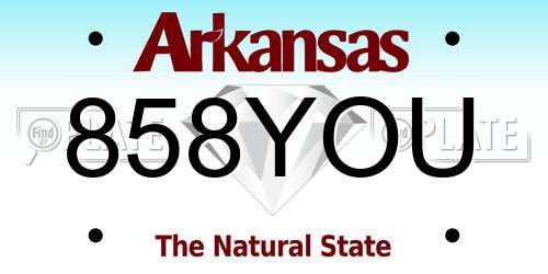 858YOU Arkansas License Plate
