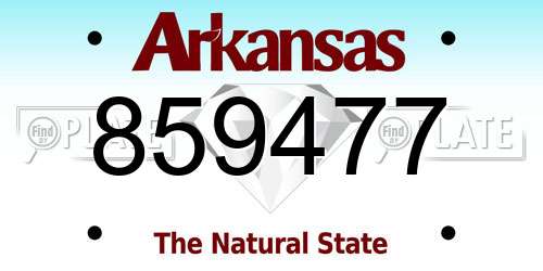 859477 Arkansas License Plate