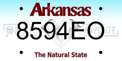 8594EO Arkansas License Plate