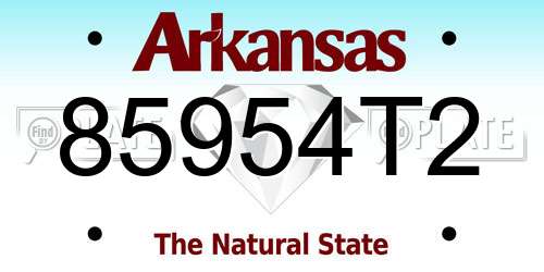 85954T2 Arkansas License Plate