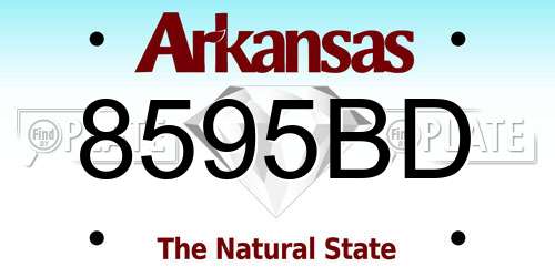 8595BD Arkansas License Plate