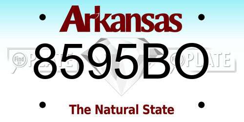 8595BO Arkansas License Plate