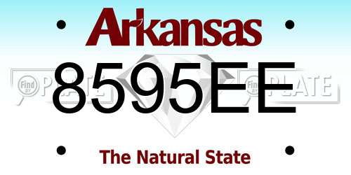 8595EE Arkansas License Plate