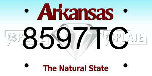 8597TC Arkansas License Plate