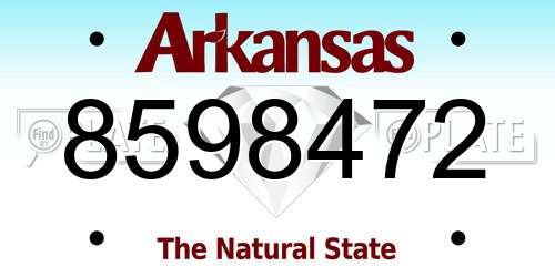 8598472 Arkansas License Plate