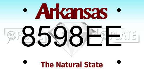 8598EE Arkansas License Plate