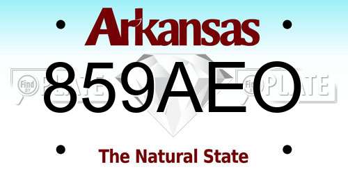 859AEO Arkansas License Plate