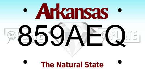 859AEQ Arkansas License Plate