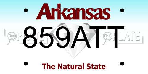 859ATT Arkansas License Plate