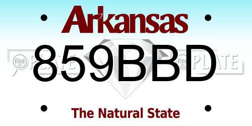 859BBD Arkansas License Plate