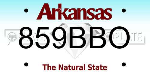 859BBO Arkansas License Plate