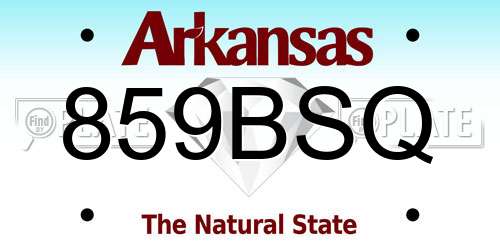 859BSQ Arkansas License Plate