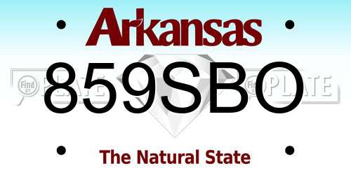 859SBO Arkansas License Plate