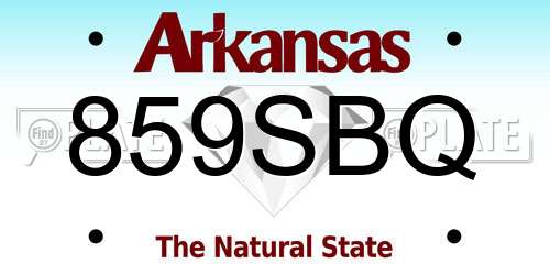 859SBQ Arkansas License Plate