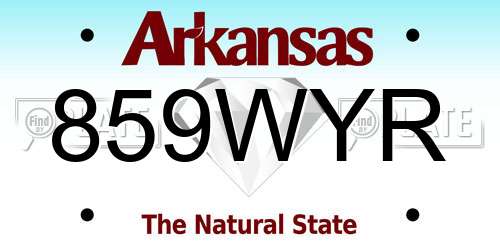 859WYR Arkansas License Plate