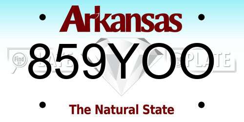 859YOO Arkansas License Plate