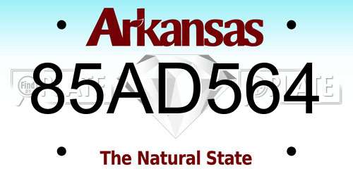 85AD564 Arkansas License Plate