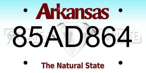 85AD864 Arkansas License Plate