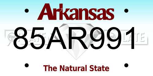 85AR991 Arkansas License Plate