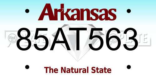 85AT563 Arkansas License Plate