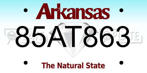 85AT863 Arkansas License Plate