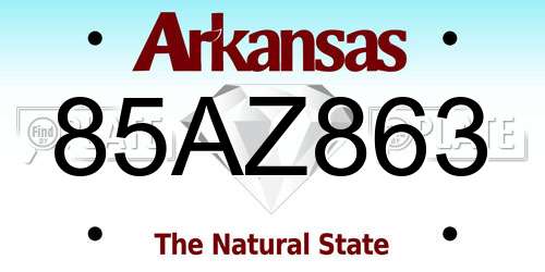 85AZ863 Arkansas License Plate