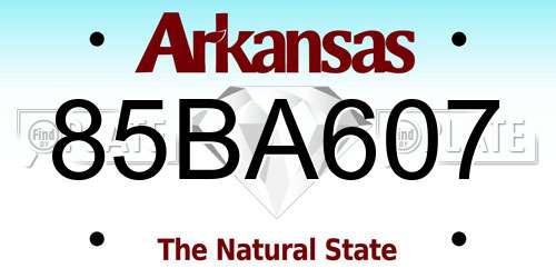 85BA607 Arkansas License Plate