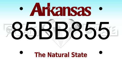 85BB855 Arkansas License Plate