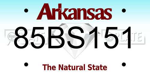 85BS151 Arkansas License Plate