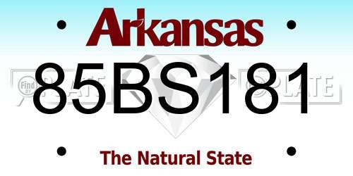 85BS181 Arkansas License Plate