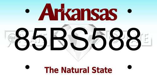 85BS588 Arkansas License Plate