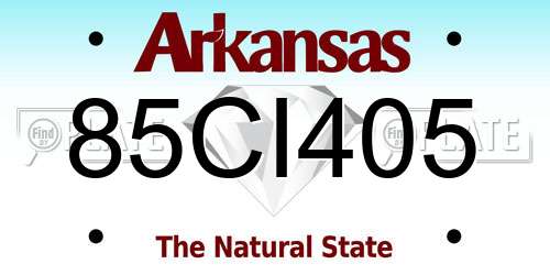 85CI405 Arkansas License Plate