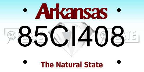 85CI408 Arkansas License Plate