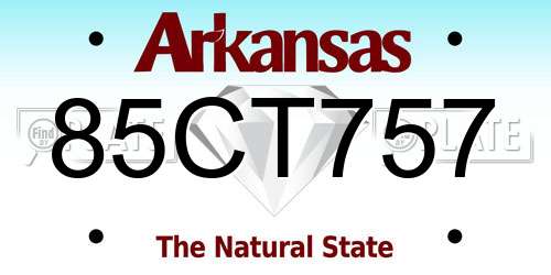 85CT757 Arkansas License Plate
