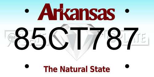 85CT787 Arkansas License Plate