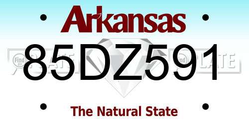 85DZ591 Arkansas License Plate