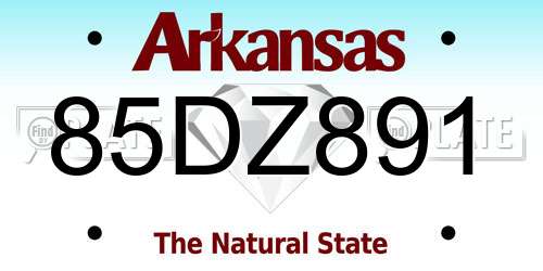85DZ891 Arkansas License Plate
