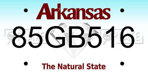 85GB516 Arkansas License Plate