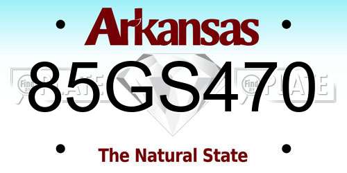 85GS470 Arkansas License Plate