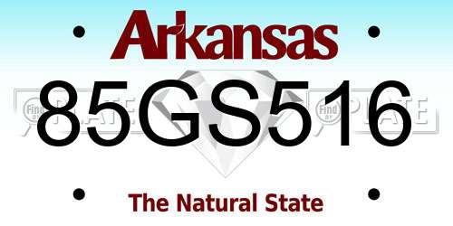 85GS516 Arkansas License Plate