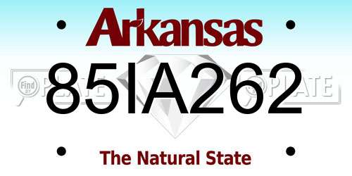 85IA262 Arkansas License Plate